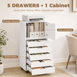 File Cabinet on Wheels Mobile Printer Stand with