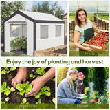 6.6' x 10' x 7' Heavy Duty Walk-In Greenhouse Vegetable Seed Growth Tent Outdoor Plant Growing Tunnel Warm House Flower Shed Backyard