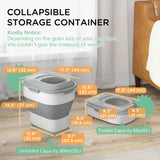 6-30lb Dog Food Storage Container Collapsible Design with Airtight Lids, Rolling Wheels