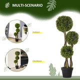 Set of 2 3FT Artificial Tree Bamboo Tree Fake Plants in Pot for Home Office Living Room Decor