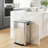 Double poubelle 2 x 30L / 7,9 gallon avec seaux intérieurs amovibles et poignées pour cuisine