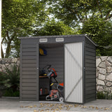 Remise de rangement de jardin galvanisée 6 x 4FT, abri métallique extérieur avec portes doubles et 2 évents