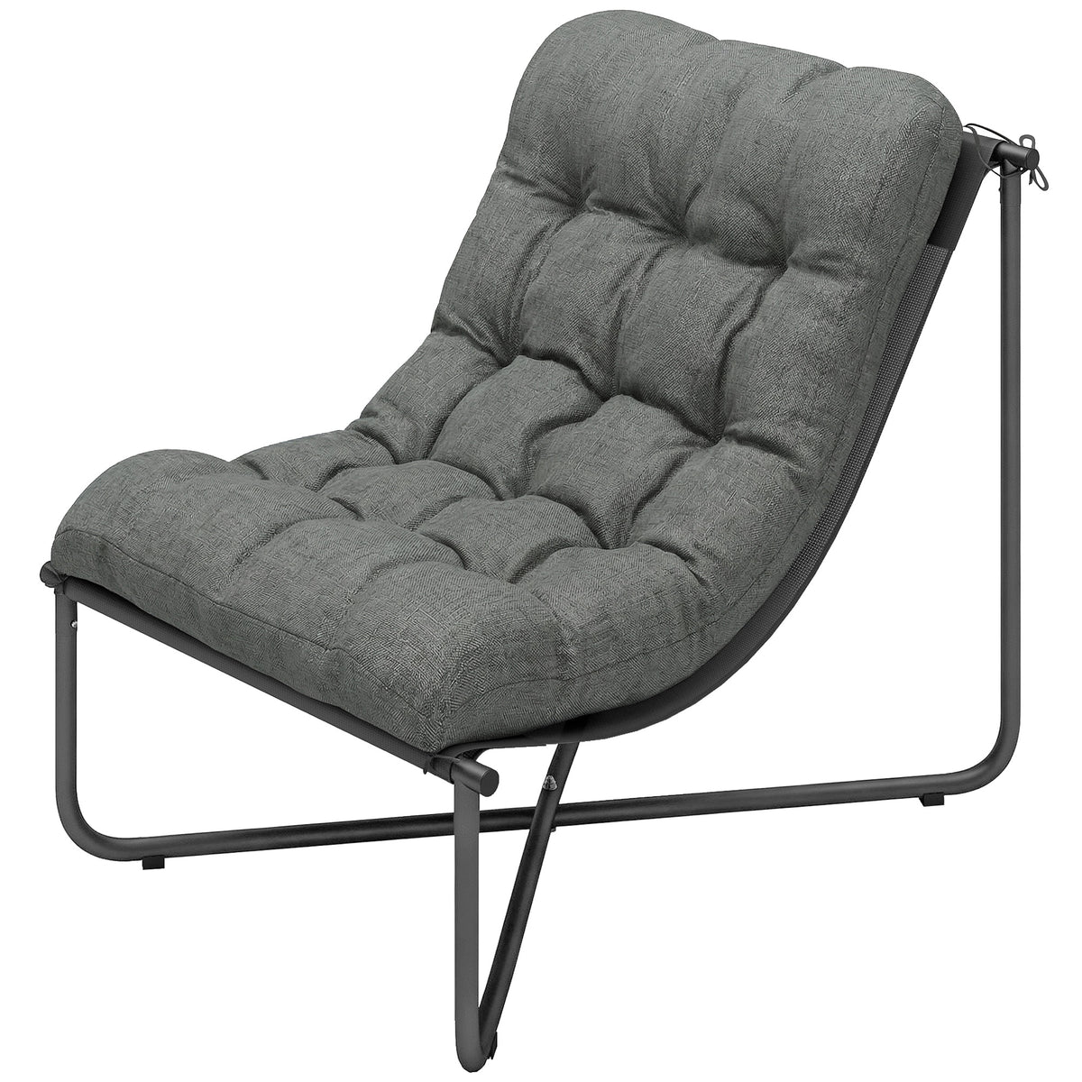 Outdoor Patio Chair, Breathable Wide Seat, Steel Frame