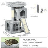 Plush Cat Tree Tower Activity Center with Sisal Scratching Post Scratching Board Perch Condo