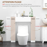 Over the Toilet Storage Cabinet, Freestanding Bathroom Organizers Cabinet with Flip Up Door and Adjustable Shelves for Laundry Room