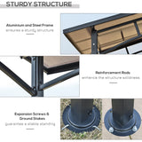 8' x 5' Hardtop Grill Gazebo Aluminium BBQ Canopy Gazebo Outdoor Canopy with Side Shelves