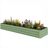8'x2'x1' Galvanized Raised Bed, Large Elevated Planter Box for Growing Flowers
