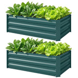 Set of 2 Galvanized Raised Beds for Garden