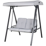 2-Seater Outdoor Porch Swing with Adjustable Canopy, Patio Swing Chair for Garden