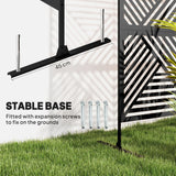Metal Outdoor Privacy Screen, Freestanding Outdoor Divider with Stand, 78