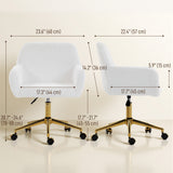Office Chair, Faux Rabbit Fur Upholstered Vanity Desk Chair