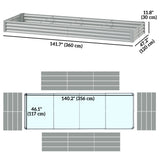 12 x 4 x 1ft Galvanized Raised Garden Bed, Reinforced Outdoor Planter Box with Open Bottom