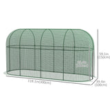 9.8' x 3.3' Plant Protector Tent, Crop Cage with Zipped Door and Ground Stakes for Garden