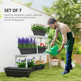 Pots de fleurs rectangulaires longs, Ensemble de 7 Boîtes de fenêtre 23 pouces Planteurs pour appui de fenêtre