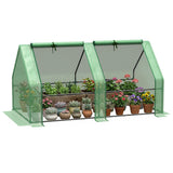 6' x 3' x 3' Portable Tunnel Greenhouse Outdoor Garden Mini with Large Zipper Doors & Water/UV PE Cover