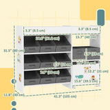 Toy Storage Organizer with 11 Non-Woven Fabric Boxes, Storage Cabinet & Shelves