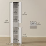 Tall Bathroom Cabinet with 2 Cupboards and Drawer, Slim Bathroom Storage Cabinet with Adjustable Shelves