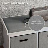 Shoe Storage Bench with Seat, 2 Fabric Drawers for Hallway