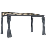 10' x 13' Outdoor Hardtop Pergola Gazebo with Polycarbonate Roof