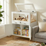 Hamster Cage with Storage Cabinet, Small Animal Cage with Pull Out Drawer and Acrylic Panels, 30