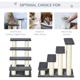 Cat Trees 4 Tier Pet Stairs Dog Cat 4 Steps Kitty Scatching Post Cat Scratch Furniture Dark