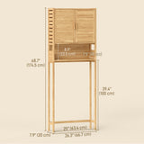 Over the Toilet Cabinet, Bathroom Organizer with 2 Doors, Open Compartment and Adjustable Shelf