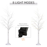 5FT Garden Birch Tree Light with 58 Warm LEDs and 8 Light Modes