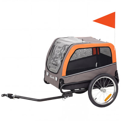 Dog Bike Trailer, Pet Cart Wagon Cart Carrier Attachment for Travel with 2 Doors, Large Wheels