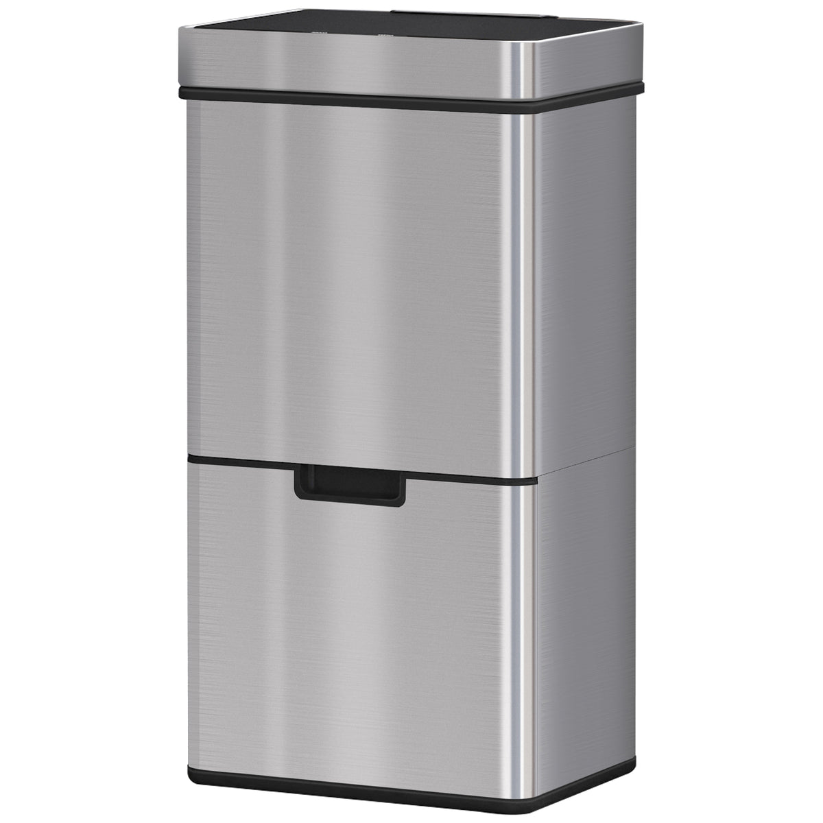 Sensor Trash Can, 19 Gallon Stainless Steel Kitchen Garbage Can with 3 Compartments