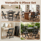 4 Pack Folding Chairs, Foldable Resin Chair with Padded Seat