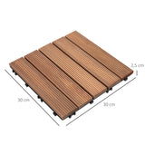 27 Pcs Tuiles de Terrasse Imbriquées en Bois, 12 x 12po Carrelage de Plancher Extérieur pour Usage Intérieur et Extérieur