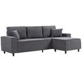 Corner Sofa with Changeable Chaise, 2 Pillows