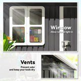 7' x 4' Galvanised Steel Outdoor Storage Shed, Lockable Wide Door and Air Vents