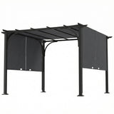 10' x 10' Outdoor Pergola Patio Gazebo Canopy Sun Shelter, Steel Frame