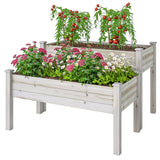 2 Tiers Wood Plant Raised Bed Flower Vegetable Herb Grow Box Stand Garden Step Planter Stand Free Combination