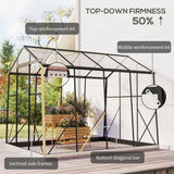 6' x 8' Walk-in Polycarbonate Greenhouse Aluminium Green House with Sliding Door, 5-Level Roof Vent