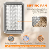 Stainless Steel Litter Box, XL Sifting Cat Litter Box for Medium and Large Cat