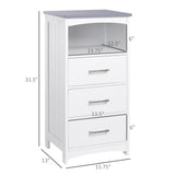 Small Bathroom Storage Cabinet, Floor Cabinet with 3 Drawers and Open Component