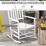 Wooden Patio Rocking Chairs Set of 2, High Back for Garden