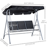 3-Seater Patio Swing, Outdoor Swing Chair, A Frame Porch Swing with Canopy Garden Hammock Glider Bed