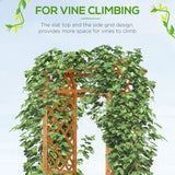 7.7FT Garden Arch with 2 Foldable Planter Boxes, Outdoor Wooden Trellis Arbor for Ceremony Party Weddings