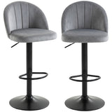 Bar Stools Set of 2, Swivel Counter Height Barstools with Footrest