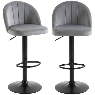 Bar Stools Set of 2, Swivel Counter Height Barstools with Footrest