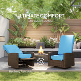 Outdoor Rattan Wicker Lounge Chair with Footrest & Soft Cushion for Patio