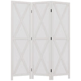 Paravent mural 4 panneaux style fermette avec conception repliable cadre en bois 5,6 pi