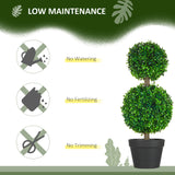Lot de 2 arbres topiaires en buis artificiel