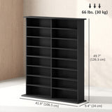 8-Tier DVD Shelf with 12 Adjustable Shelves, Holds 720 CDs, 396 DVDs or 396 Blu-rays
