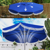 9FT Patio Umbrella Parasol, UPF 30+ Outdoor Market Umbrella with Crank, 8 Ribs, Push Button Tilt