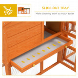 Two-Level Rabbit Hutch Small Animal House Pet Bunny Cage Home w/ Outdoor Run Water & UV Resistant Roof Access Ramp