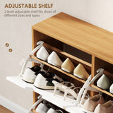 Meuble à chaussures avec 4 tiroirs basculants et étagère réglable, armoire à chaussures pour 8 à 16 paires de chaussures